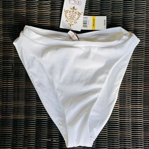 Becca White Swim Bikini Bottom French Cut Med
